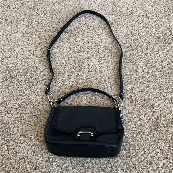 Black leather coach crossbody